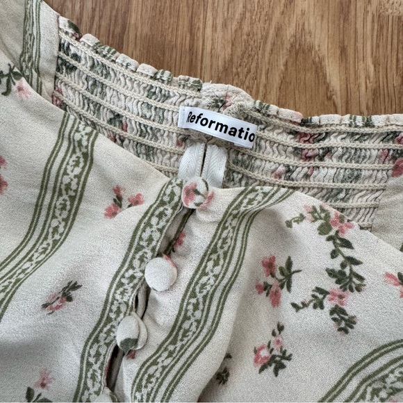 Reformation Cera Puff Sleeve Long Sleeve Top Size 4 - Picture 8 of 9